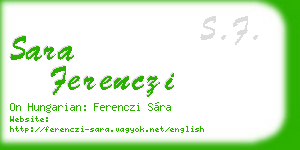 sara ferenczi business card